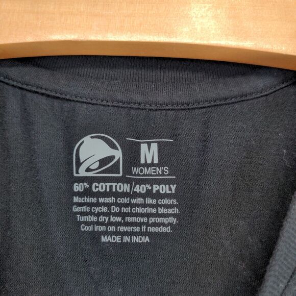 Taco Bell Women's Graphic Print T-Shirt Black Medium Short Sleeve Crew Neck - Picture 9 of 12